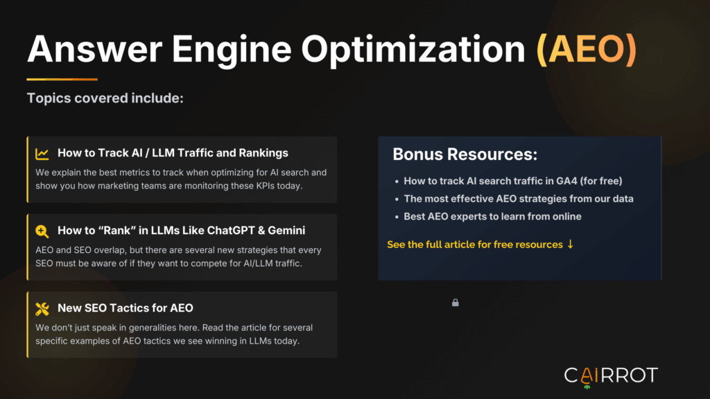 answer engine optimization guide (strategies, metrics, differences from seo, tips for learning aeo, and best aeo experts to follow)